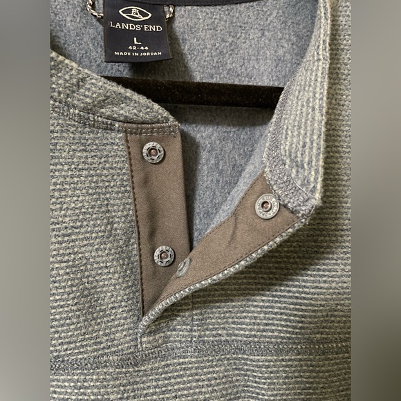 Land’s End Light Blue‎ Fleece Lined Button-Collar Sweater - L - Picture 5 of 9